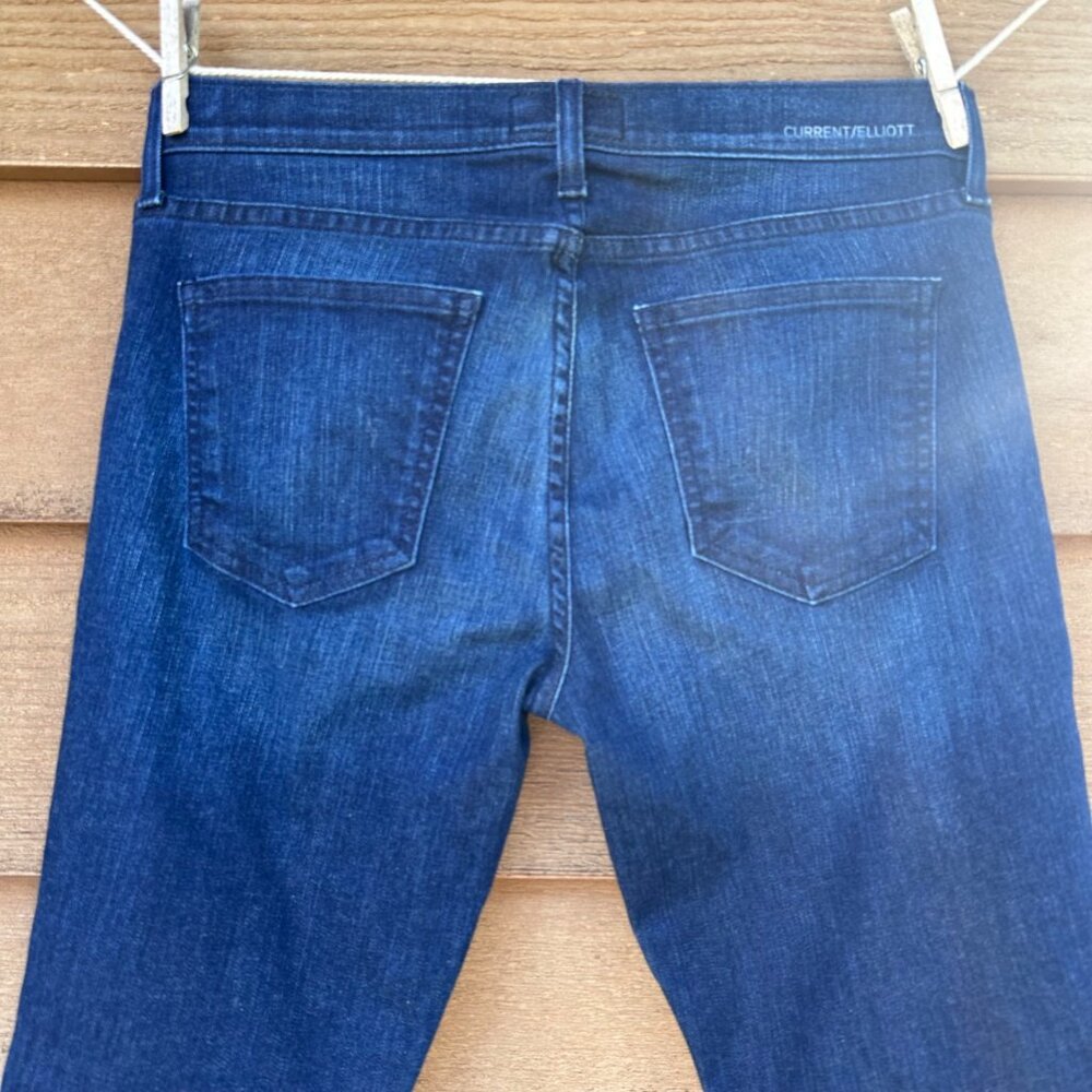 Current/Elliott Womens Moto Ankle Skinny Jeans Nashville Style Size 29 Dark Wash - Picture 9 of 13